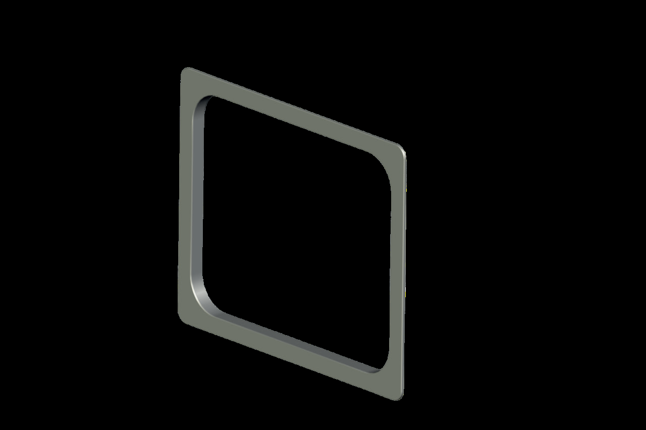 Render tridimensional del protector Protenlux que muestra su superficie exterior y labio interior